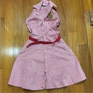 NWOT Ralph Lauren sports equestrian, pinstripe collared Derby sundress